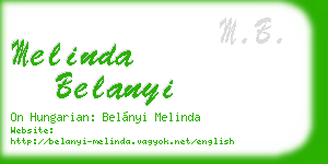 melinda belanyi business card