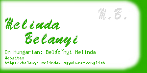 melinda belanyi business card